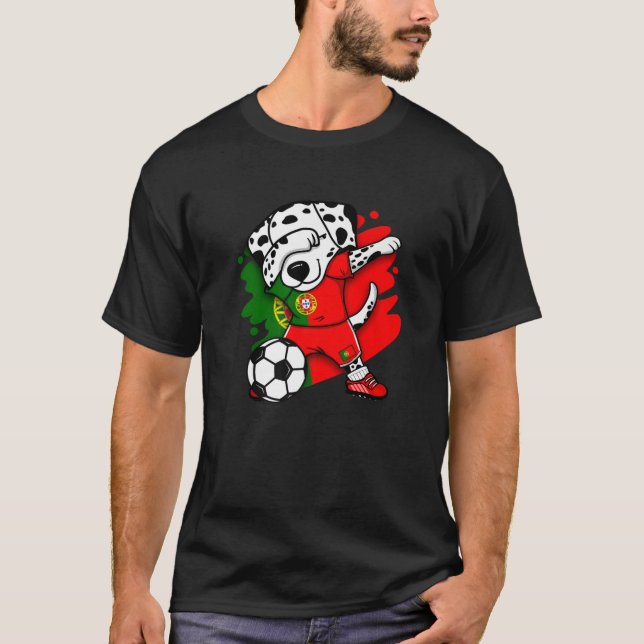 Camiseta Fans de fútbol Dabbing Dalmatian Portugal (Anverso)