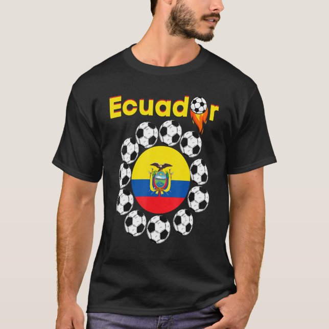 Camiseta Fans de Futbol de Equipos de Bandera de Ecuador (Anverso)