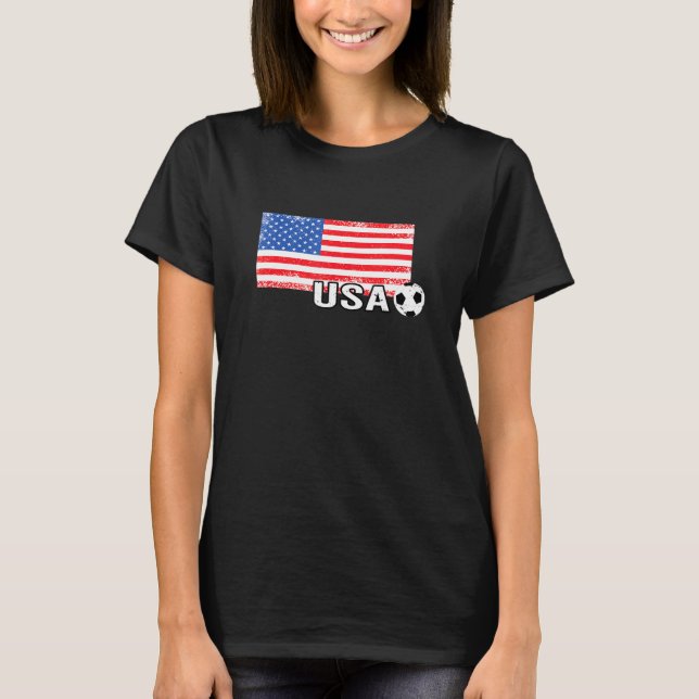Camiseta Fans De Fútbol Patrióticos Aman Su Bandera Estadou (Anverso)