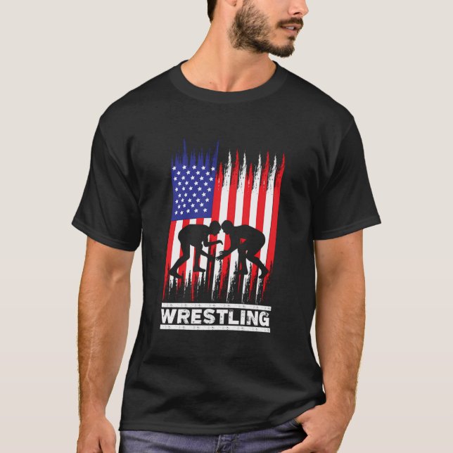 Camiseta Fans de la lucha libre Bandera estadounidense (Anverso)