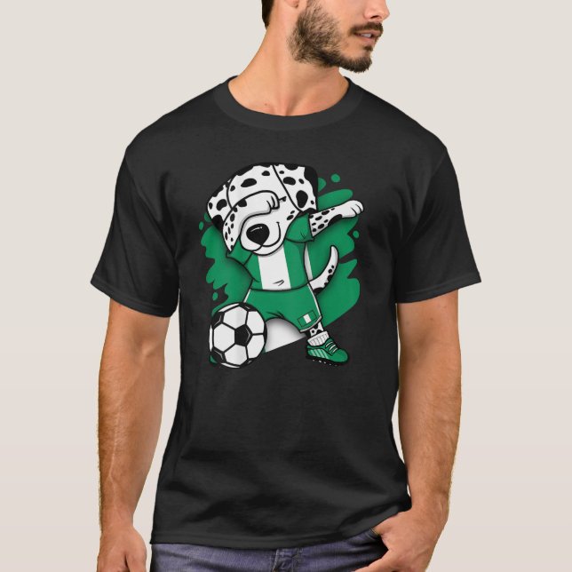 Camiseta Fans de Nigeria Dabbing Dalmatian (Anverso)