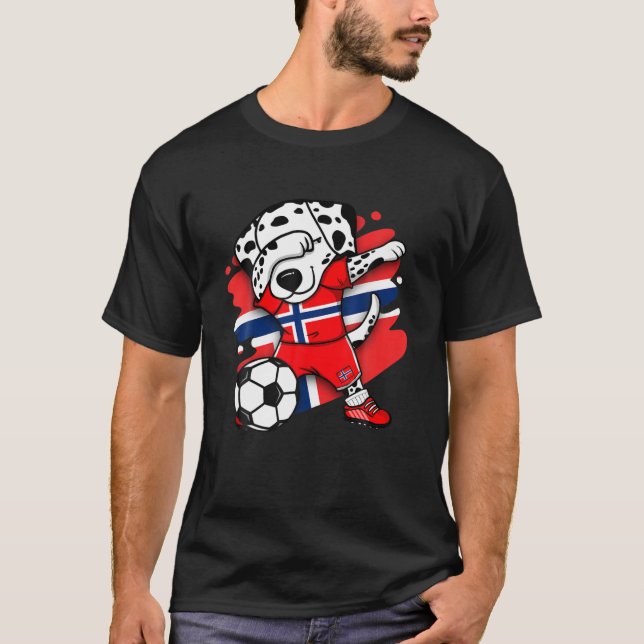 Camiseta Fans de Noruega Dabbing Dalmatian (Anverso)