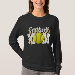 Camiseta Fans de Softball Leopard Women Softball Mom