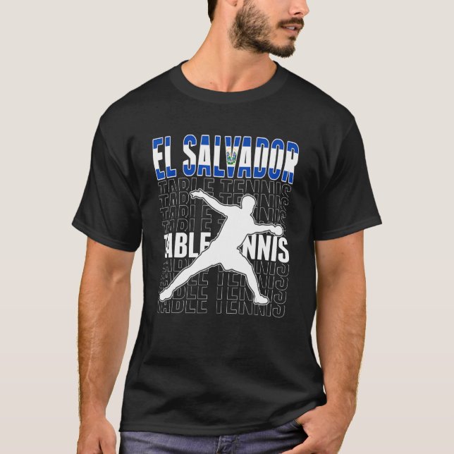 Camiseta Fans de tenis de mesa de El Salvador Bandera salva (Anverso)