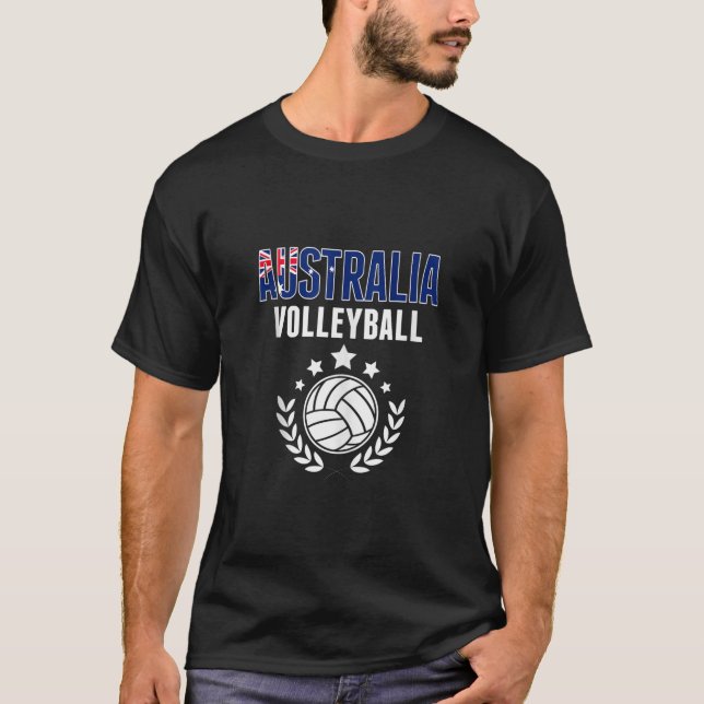 Camiseta Fans de Voleibol de Australia Bandera Australiana  (Anverso)