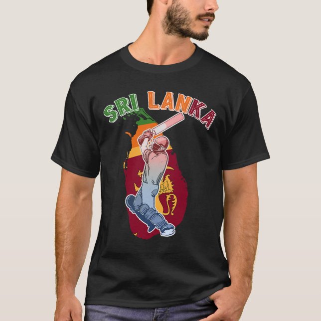 Camiseta Fans del críquet de león de Sri Lanka_ Batsman de  (Anverso)