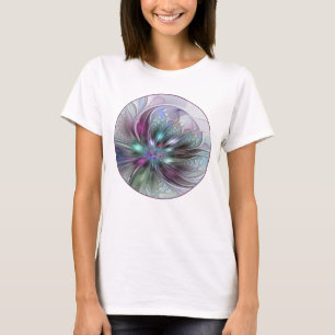 Camiseta Fantasía abstracta moderna y colorida de flor frac