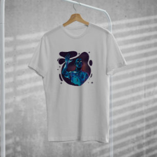 Camiseta Fantasía alienígena del espacio azul