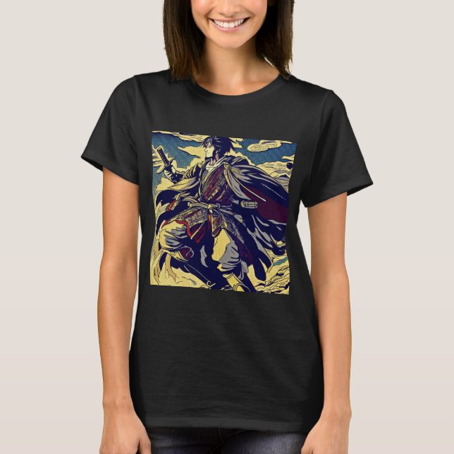Camiseta Fantasía Anime Hero 2 - Woodcut japonesa (Anverso)