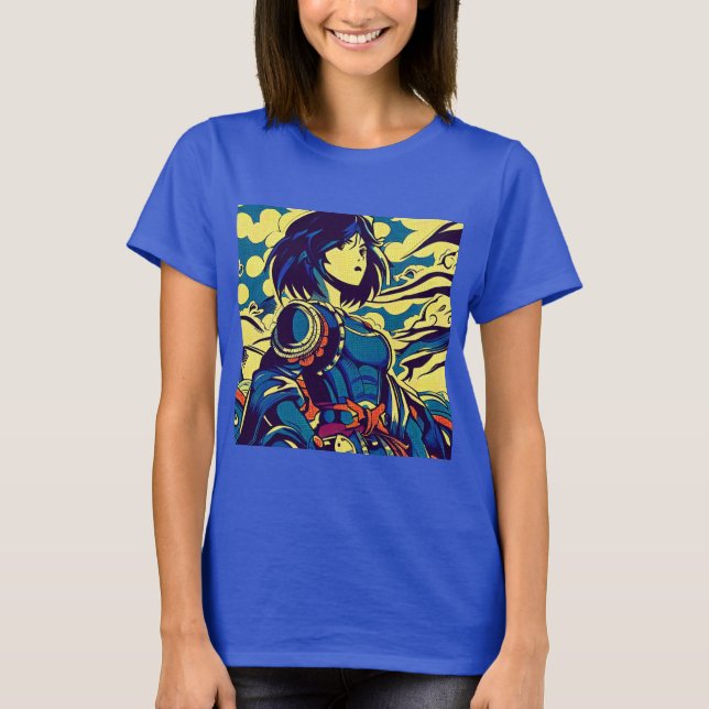 Camiseta Fantasía Anime Hero 3 - Woodcut japonesa (Anverso)