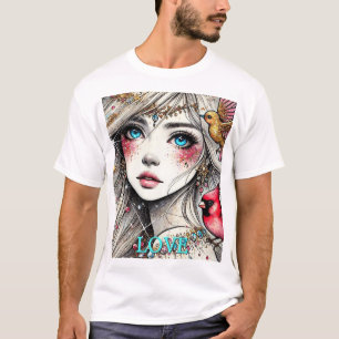 Camiseta Fantasía Anime Manga Chica Asuka Personalizar Aqua