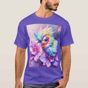 Camiseta Fantasía Ave Cuida Orquídea Rosa