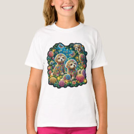 Camiseta "Fantasía canina floral"