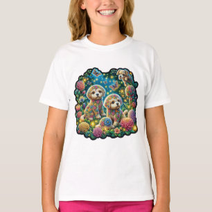 Camiseta "Fantasía canina floral"