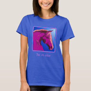 Camiseta Fantasía Cara de Caballo Rosa Personalizada