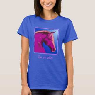 Camiseta Fantasía Cara de Caballo Rosa Personalizada
