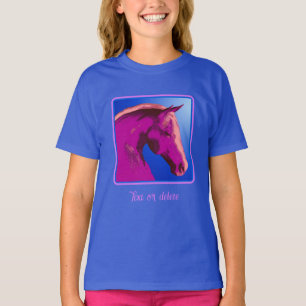 Camiseta Fantasía Cara de Caballo Rosa Personalizada