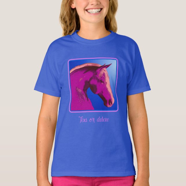Camiseta Fantasía Cara de Caballo Rosa Personalizada (Anverso)