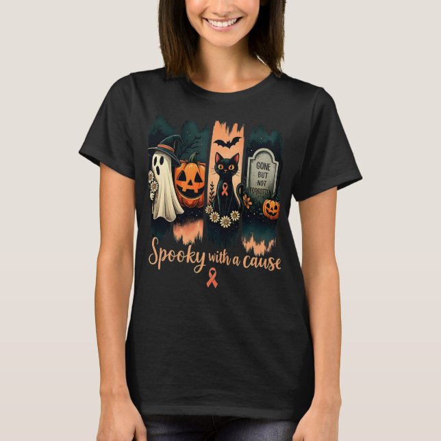 Camiseta Fantasía con una causa - Halloween y cinta rosada (Anverso)