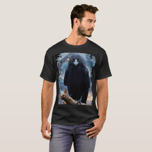 Camiseta Fantasía Crystal Perched Raven-Crow