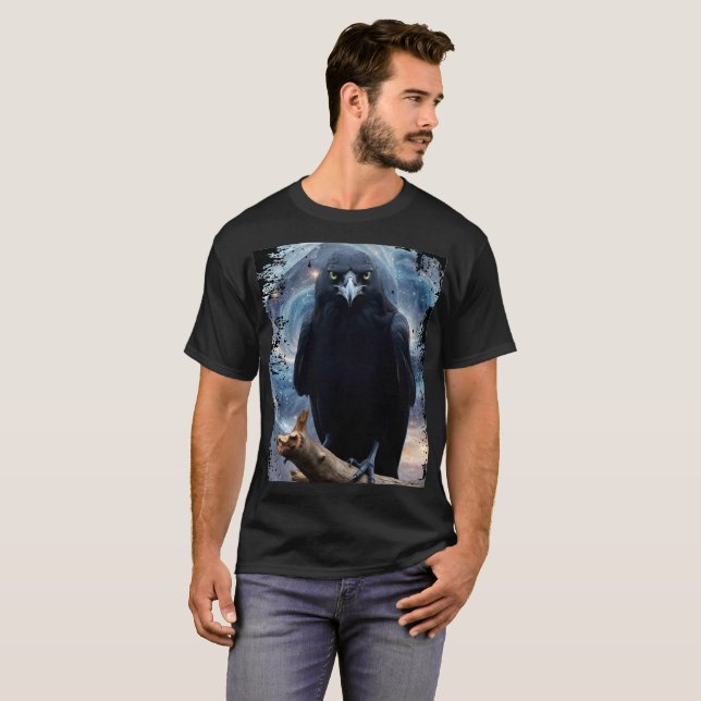 Camiseta Fantasía Crystal Perched Raven-Crow (Anverso completo)