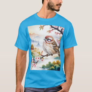 Camiseta Fantasía cuida flor de ave china