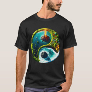 Camiseta Fantasía Cute Volcán Yin Yang