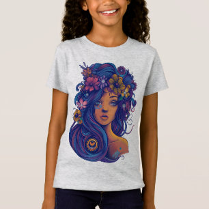 Camiseta Fantasía de Boho con pelo floral
