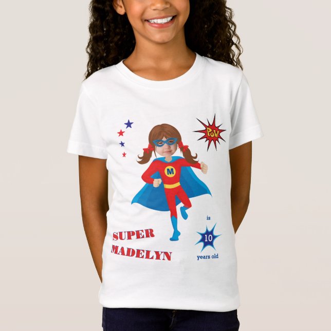 Camiseta Fantasía de cumpleaños de superhéroe sensacional C (Anverso)
