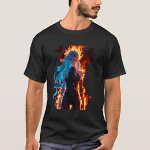 Camiseta Fantasía de demonio empobrecido azul en un incendi
