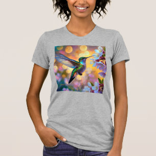 Camiseta Fantasía de flor de cerezo Colibrí