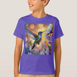 Camiseta Fantasía de flor de cerezo Colibrí