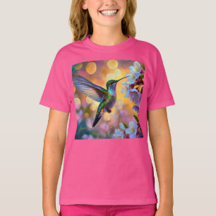 Camiseta Fantasía de flor de cerezo Colibrí
