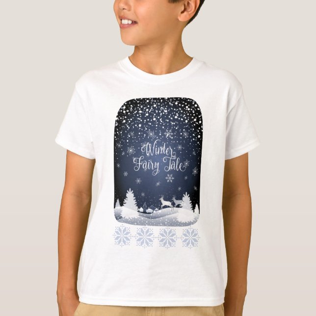 Camiseta Fantasía de hadas de vacaciones de invierno y bosq (Anverso)
