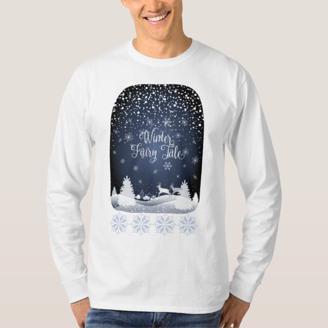 Camiseta Fantasía de hadas de vacaciones de invierno y bosq (Anverso)