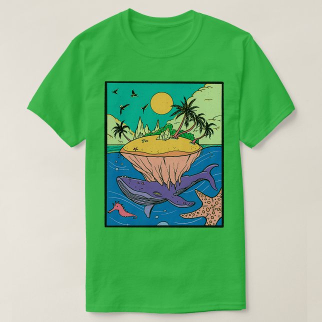 Camiseta Fantasía de la isla de ballenas (Diseño del anverso)