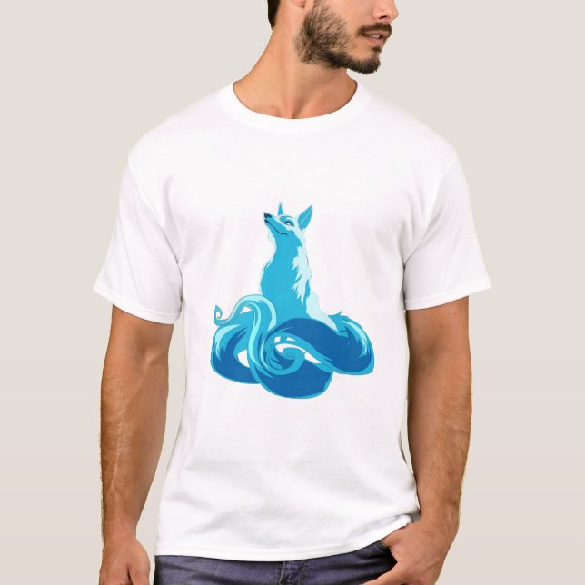 Camiseta fantasía de las nubes azul de fox torii (Anverso)