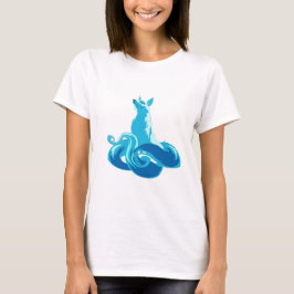 Camiseta fantasía de las nubes azul de fox torii