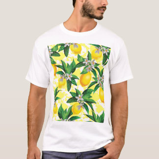 Camiseta Fantasía de limón: Patrón floral creativo