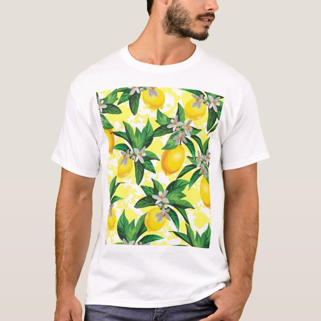 Camiseta Fantasía de limón: Patrón floral creativo (Anverso)
