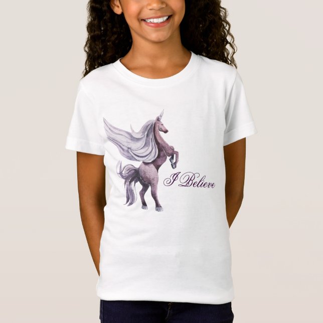 Camiseta Fantasía de Unicorn | Acuarela púrpura mágica (Anverso)