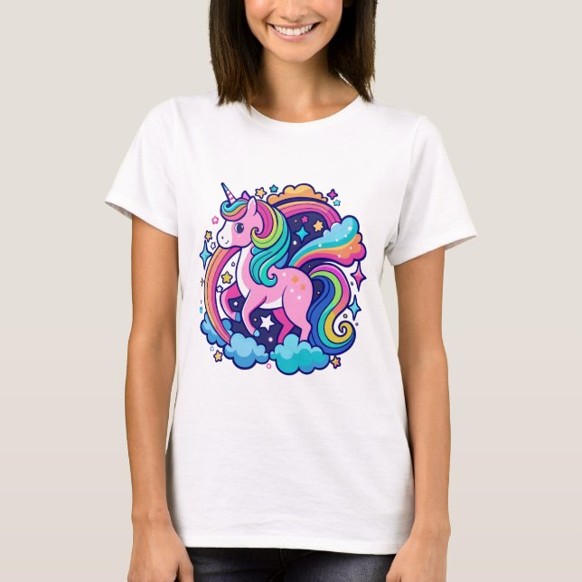 Camiseta Fantasía de Unicornio vibrante (Anverso)