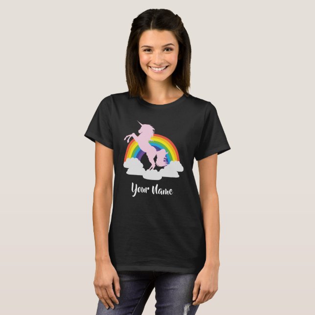 Camiseta Fantasía del arco iris del unicornio personalizada (Anverso completo)