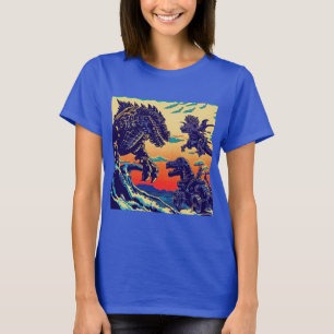 Camiseta Fantasía Dinosaurios Robots Anime - Woodcut 1