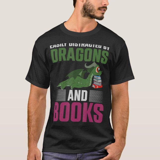 Camiseta Fantasía Dragón Animal libro de lectura Dragon (Anverso)