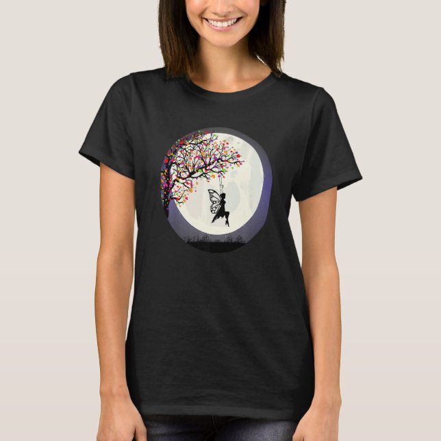 Camiseta Fantasía Fairy Tree Fairy Moon Fairy Swing (Anverso)