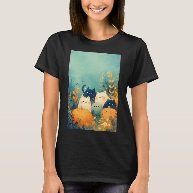 Camiseta Fantasía Felina de Otoño (Anverso)