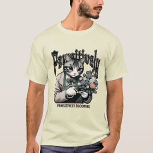 Camiseta Fantasía felina florista - Jardinería de gato y fl