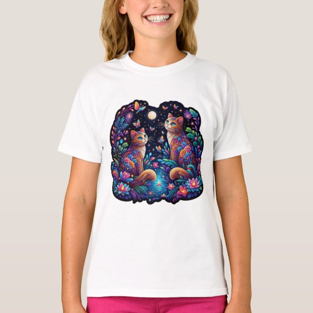 Camiseta "Fantasía felina mística" (Anverso)