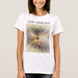 Camiseta Fantasía floral berenjena Resumen Fractal propio t
